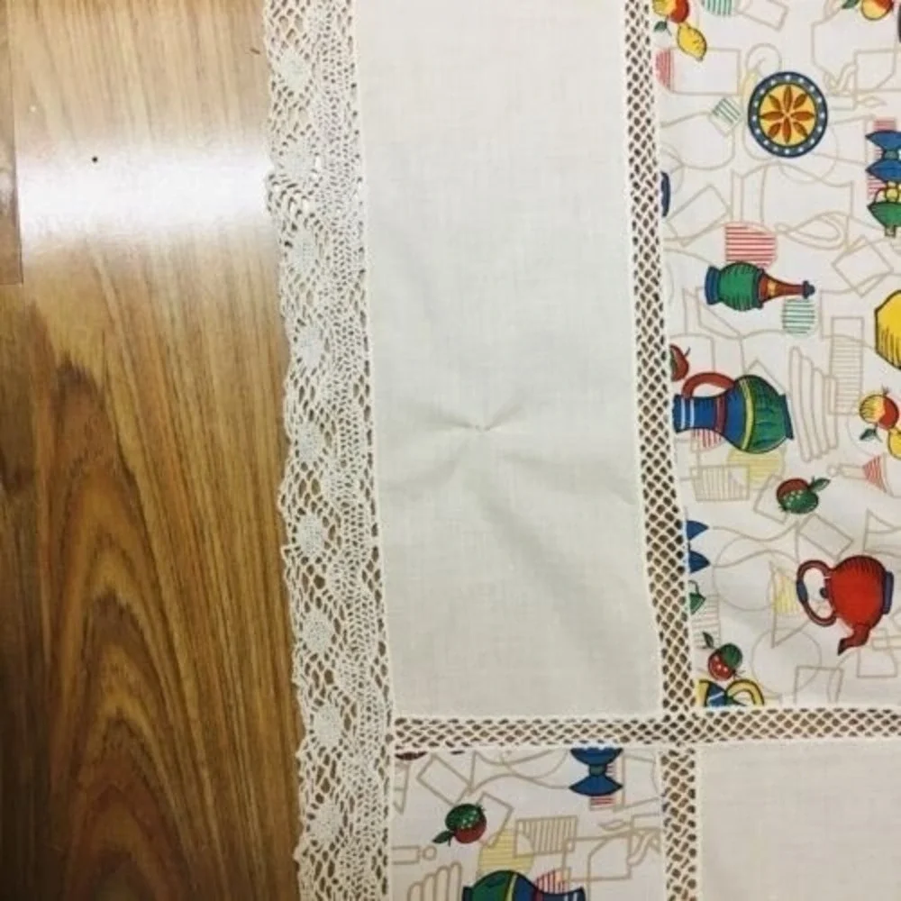 Vintage Retro Printed‎ Tablecloth Cafe Themed Rectangle 44x52